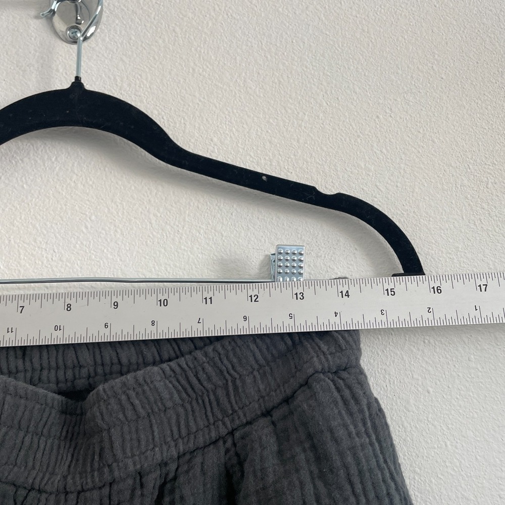 Madewell Pants Women S/M Gray Cotton Wide Leg Lagenlook Elastic Gauzy Coastal - Picture 6 of 7